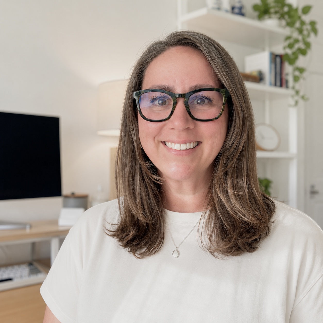 Lauren Puff smiling in her home office